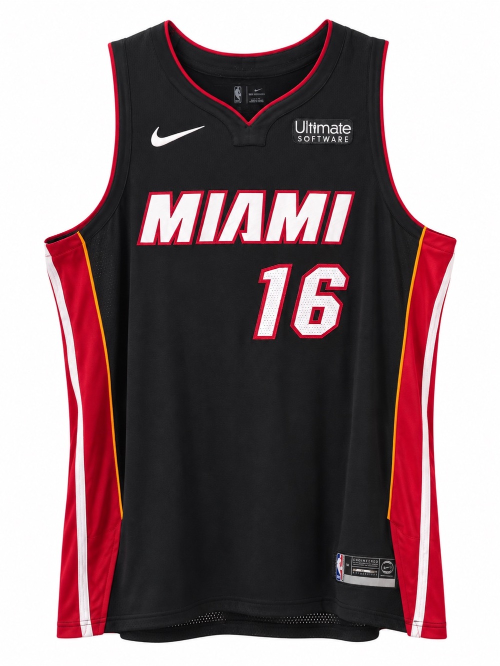Nike Authentic Miami Heat James Johnson #16 Black Aeroswift Jersey Size 52 +2